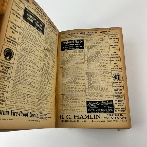 1909 Los Angeles CA City Directory POOR Ancestry Genealogy Antique Vtg Reference - Picture 10 of 12